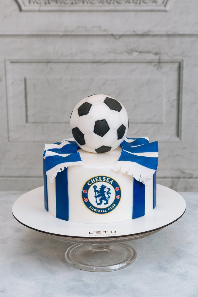 Chelsea cake football. How to make tutorial steps boy birthday cake fondant  - YouTube